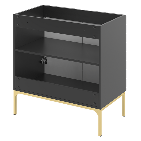 ASPEN-08 - Szafka Pod Umywalkę 2D 80cm Czarny Mat Złoty Stelaż