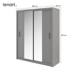 IDEA ID-03 - Szafa Przesuwna 2-drzwiowa Szara
