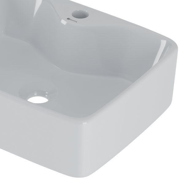 Umywalka Ceramiczna Nablatowa Lars 48 cm Biały Połysk