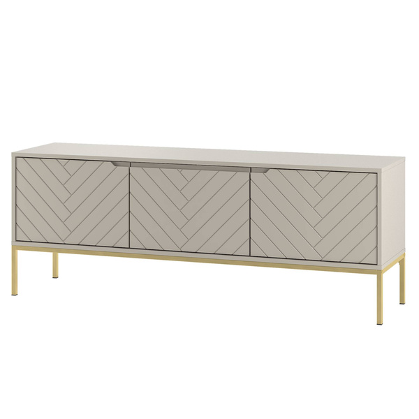 ASPEN-01 - Komoda RTV 3-drzwiowa Kaszmir Złoty Stelaż