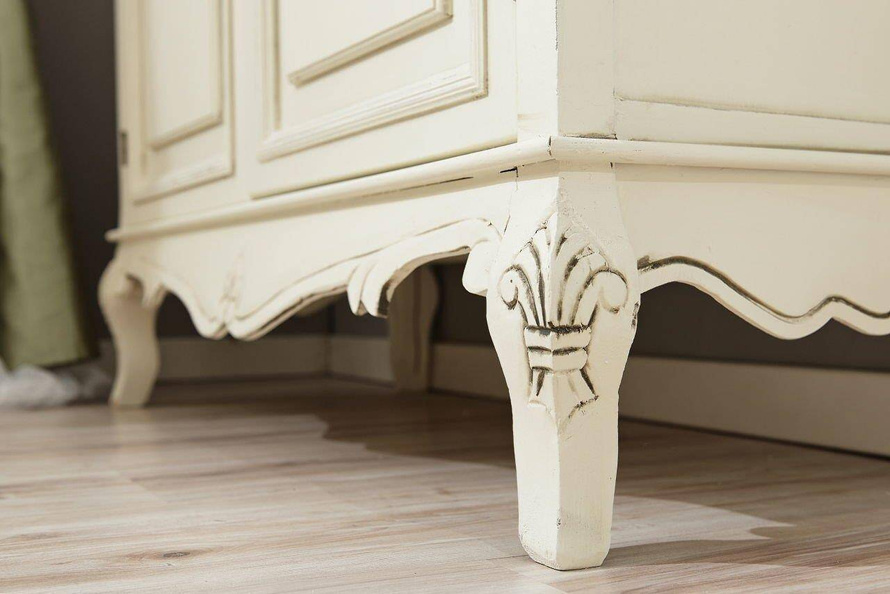 Rimini 01D Komoda 2D/2S prowansalska kremowa beżowy blat drewno/mdf