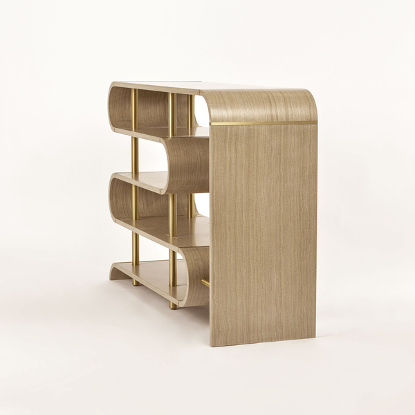 Stilig ST962 Konsola szaro-brązowa sinusoidalne półki