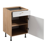 Szafka Kuchenna Dolna 1D1S z Wkładem Na Sztućce Sorento D60S1 P/L AX Puccini Biały Mat Ramka