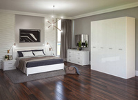 Bella BL-13-WB - Szafa 2-drzwiowa z Lustrem Biały Mat Biały Połysk