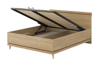 Scandi - Łóżko 160x200 cm ze Stelażem Dąb Olejowany Ceglany