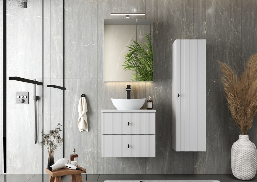 ELEGANTE-08 - Słupek Wysoki 1-drzwiowy Biały Mat