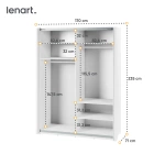 MAXI MX-03 - Szafa 2-drzwiowa z Lustrem 170 cm Biała