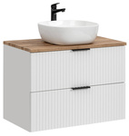 Szafka 80 cm ADEL WHITE  z umywalką SMILE i blatem