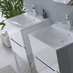 Oristo Szafka Pod Umywalkę 60 cm SILVER UNI Biały Połysk Listwa Chrom Połysk