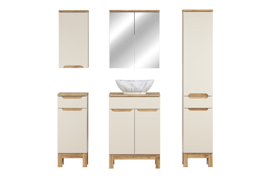 Zestaw Mebli Łazienkowych 60 cm z Umywalką Nablatową Bali Cashmere