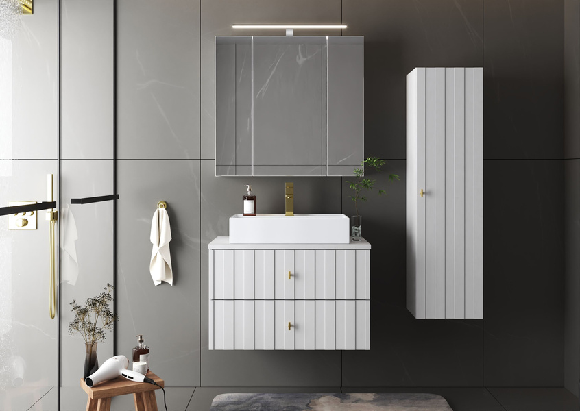 ELEGANTE-08 - Słupek Wysoki 1-drzwiowy Biały Mat