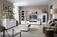 Ravenna RAVK02 – Komoda 2D3S Biały Alpejski/Czarna Perła/Biały Połysk