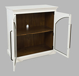 Avola AV2293-33 Komoda 84 cm biała drewno akacji przeszklone drzwi