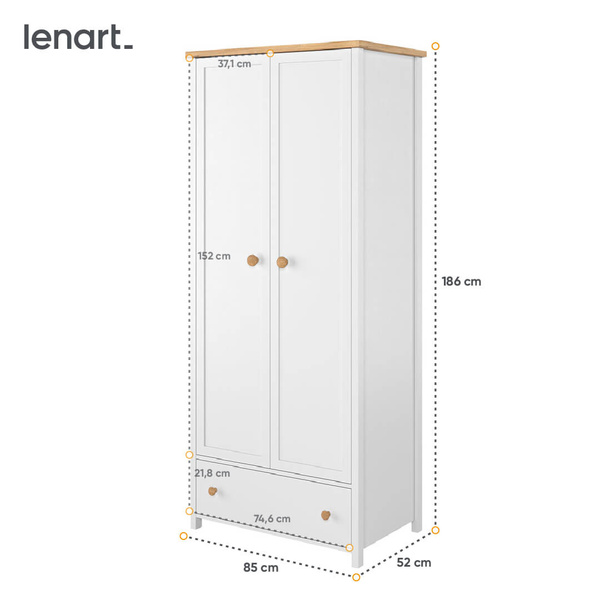 STORY SO-12 - Szafa 2-drzwiowa Biała/Dąb Nash