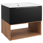 Astor Zestaw Nelle 60 cm Szafka z Umywalką Nelle Czarny MatDąb Country