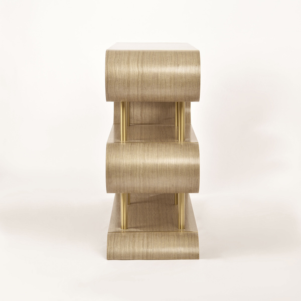 Stilig ST962 Konsola szaro-brązowa sinusoidalne półki