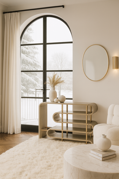 Stilig ST962 Konsola szaro-brązowa sinusoidalne półki