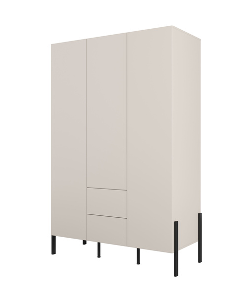 Jukon S - Szafa 3D2S Kaszmir Czarne Metalowe Nogi
