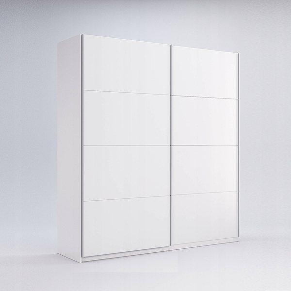 Family FM-18-WB - Szafa 2-drzwiowa Przesuwna Biały Mat Biały Połysk