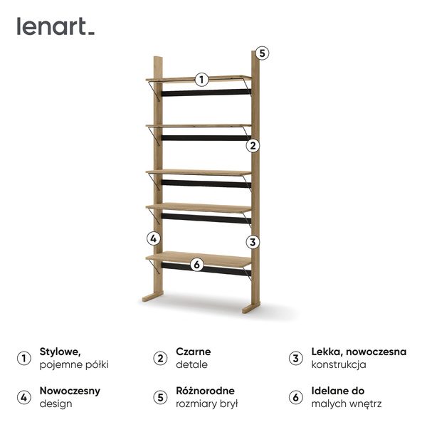 OLLIE OL-05 - Regał Dąb Olejowany