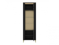 Norica LAZV01 - Witryna 1-drzwiowa Czarny Mat Złoty