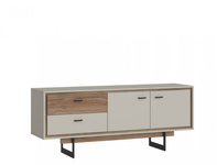 Rivero RIVF02 - Komoda RTV 2D2S Szara/Dąb Flagstaff Ciemna