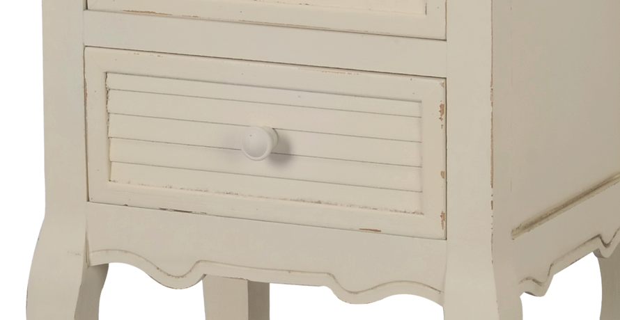 Pesaro 021 Stolik nocny 2S stylowy prowansalski kremowy drewno/mdf