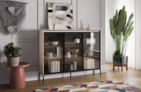 TREND TR-08 - Komoda 3-drzwiowa Z Oświetleniem Biała/Czarna