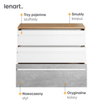 PLANO PN-07 - Komoda 3S Dąb Nash/Biała/Beton