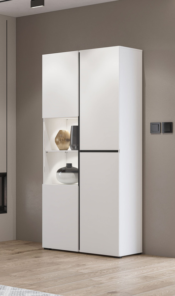 Cross - Witryna 3-drzwiowa Biały Czarny Mat