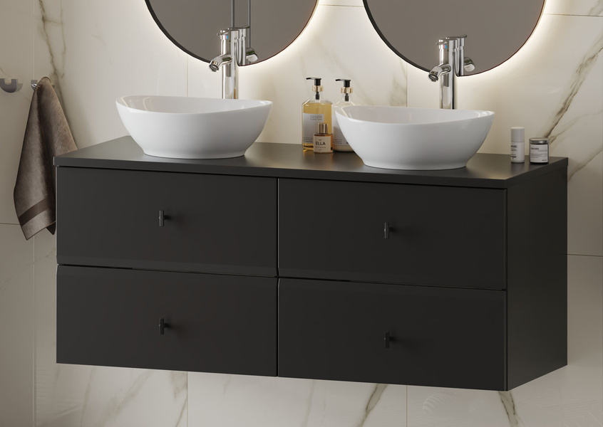 RAY-02 - Szafka pod Umywalkę 2S 60 cm Czarny Mat