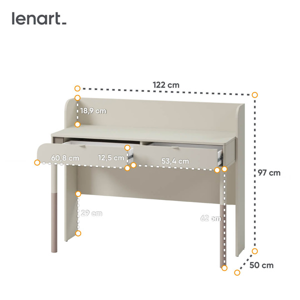 HARMONY HR-03 - Biurko 2S Kaszmir/Truflowy