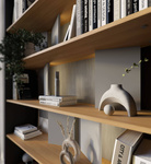 FITT FP-01 - Regał z Oświetleniem LED Grafit/Dąb Linearny/Natura/Szary