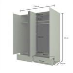 Cross S - Szafa 4D2S Zgaszona Zieleń Czarny