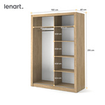 ARTI AR-04 - Szafa Przesuwna 2-drzwiowa 150 cm Dąb Shetland