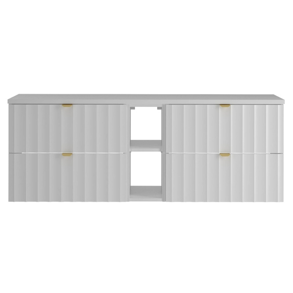 ARCOS-06 - Szafka pod Umywalkę z Blatem i Regałem 4S 140cm Biały Mat Zestaw-7