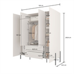 Jukon S - Szafa 4D2S Kaszmir Czarne Metalowe Nogi