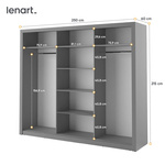 ARTI AR-02 - Szafa Przesuwna 3-drzwiowa Szara