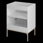 ASPEN-09 - Szafka Pod Umywalkę 2D 60cm Biały Mat Złoty Stelaż