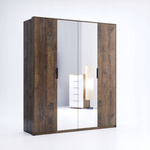 Quadro KV-14-OF - Szafa 4-drzwiowa z Lustrem Dąb Frigate 200x180 cm