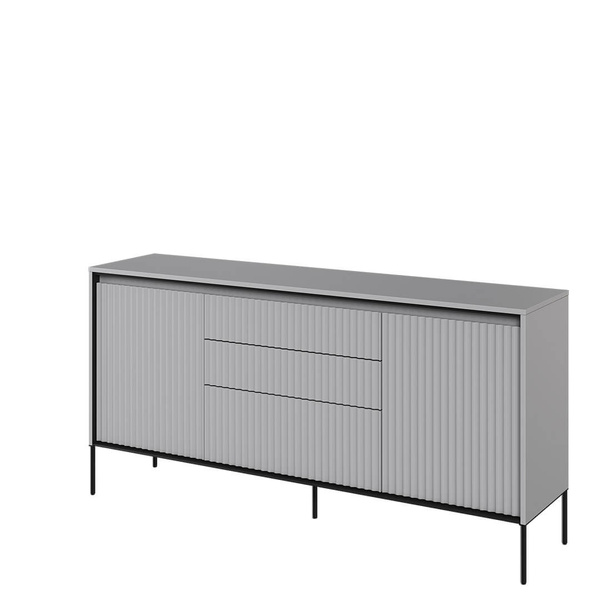 TREND TR-01 - Komoda 2D3S Z Oświetleniem Szara/Czarna