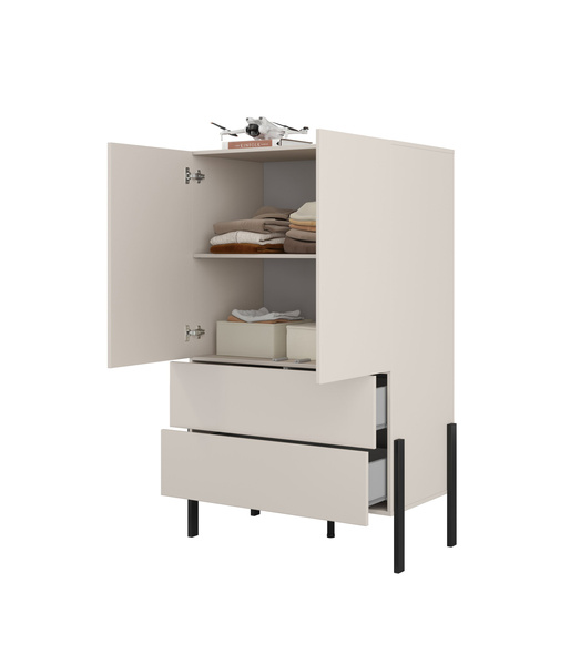 Jukon S - Bieliźniarka 2D2S Kaszmir Czarne Metalowe Nogi