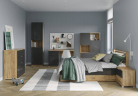 Luna LN-66-LV - Komoda Duża 6 Szuflad Dąb Craft Lava Mat