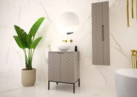 ASPEN-09 - Szafka z Umywalką i Blatem 2D 60cm Kaszmir Zestaw-2 Czarny Stelaż