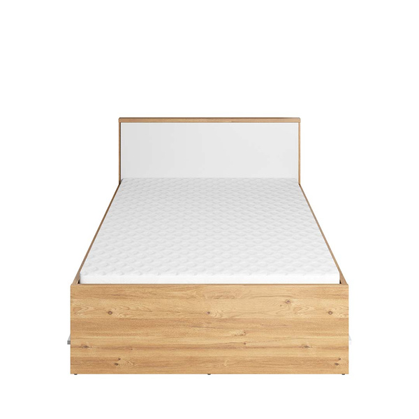 PLANO PN-10 - Łóżko 120 cm 2S ze Stelażem Dąb Nash/Białe/Beton