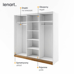 DENTRO DT-01 - Szafa Przesuwna 3-drzwiowa Biała/Dąb Stirling