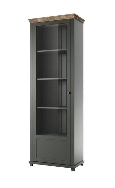 Evora WM Witryna 1-drzwiowa Lewa Zielony / Dąb Lefkas