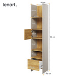 TEEN FLEX TF-02 - Regał 45 cm 1D1S Silk Flou/Hikora Naturalna