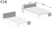 CALI-16 - Łóżko ze Stelażem 180x200 cm Artisan