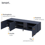 COLOURS CS-06 - Szafka RTV 3-drzwiowa Granat